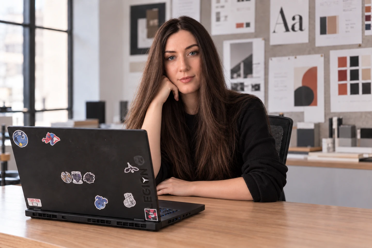 Iryna Fedak at her design workspace
