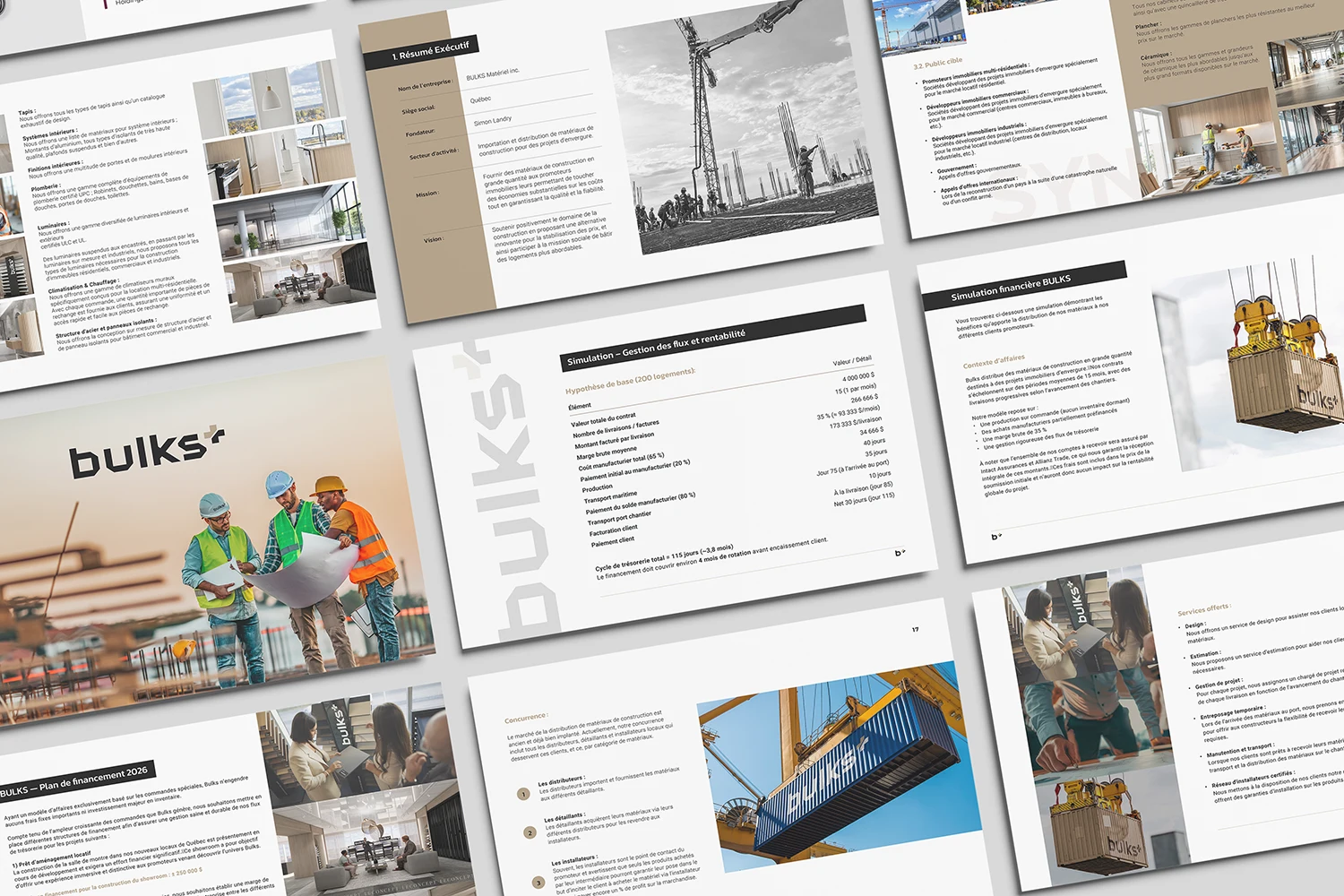 BULKS presentation with product imagery and charts